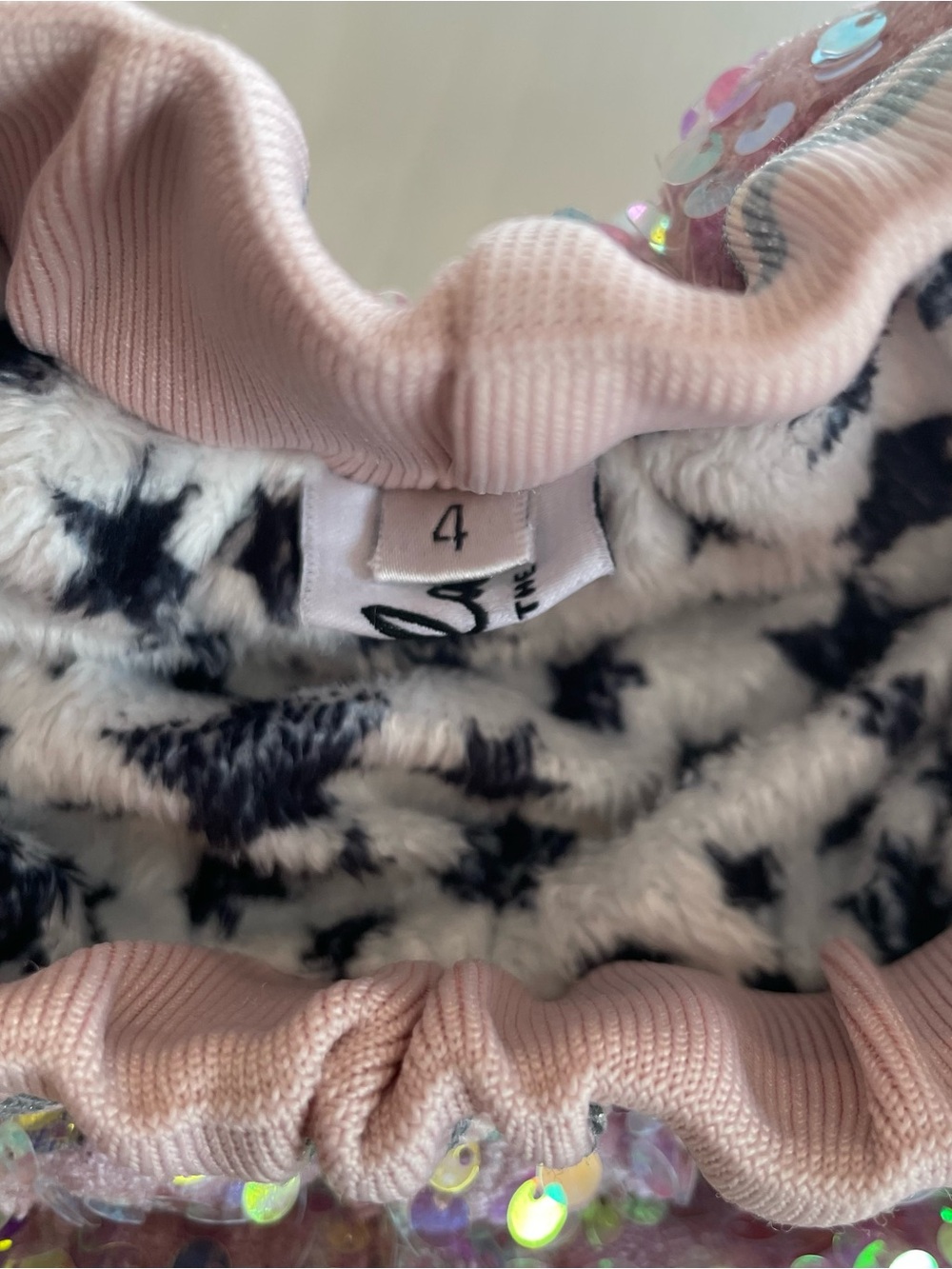 Lola and the Boys Light Pink Iridescent Sequin Joggers - Size 4 - Picture 2 of 7